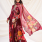 Heavy Zardosi Work Alia Style Gather Anarkali Kurta And Flared Palazoo With Pure Muslin Fabric Dupatta Set