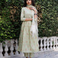 Side Slit Gather Style Kurti Pant With Chanderi Hand Block Dupatta Set - Premium Cotton Fabric
