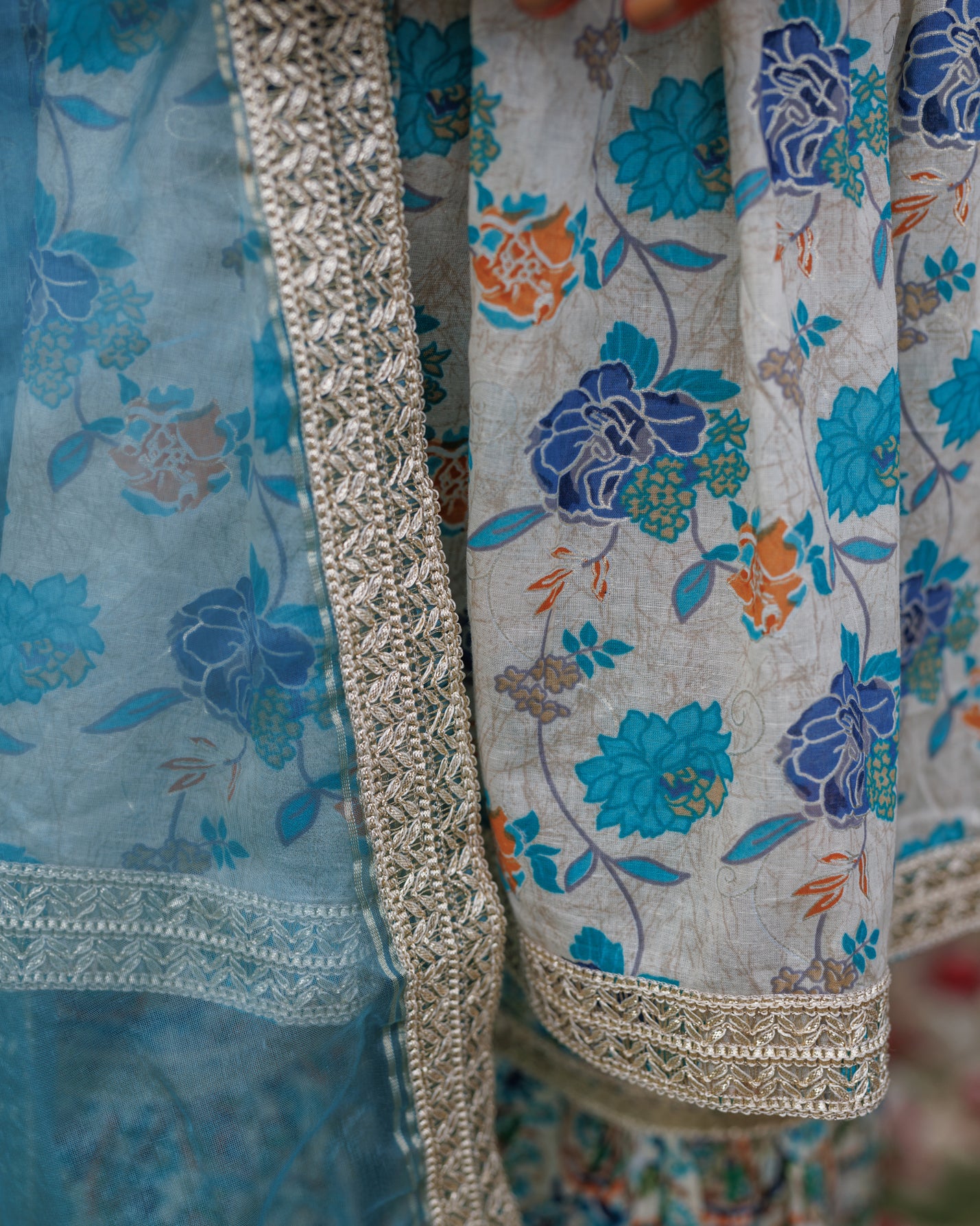 Short Top Peplum Style Garara Set With Organza Dupatta - Premium Mul Cotton Fabric